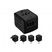 Ultralink UP608BK All-in-1 Universal World Travel Adapter w/ 3 USB