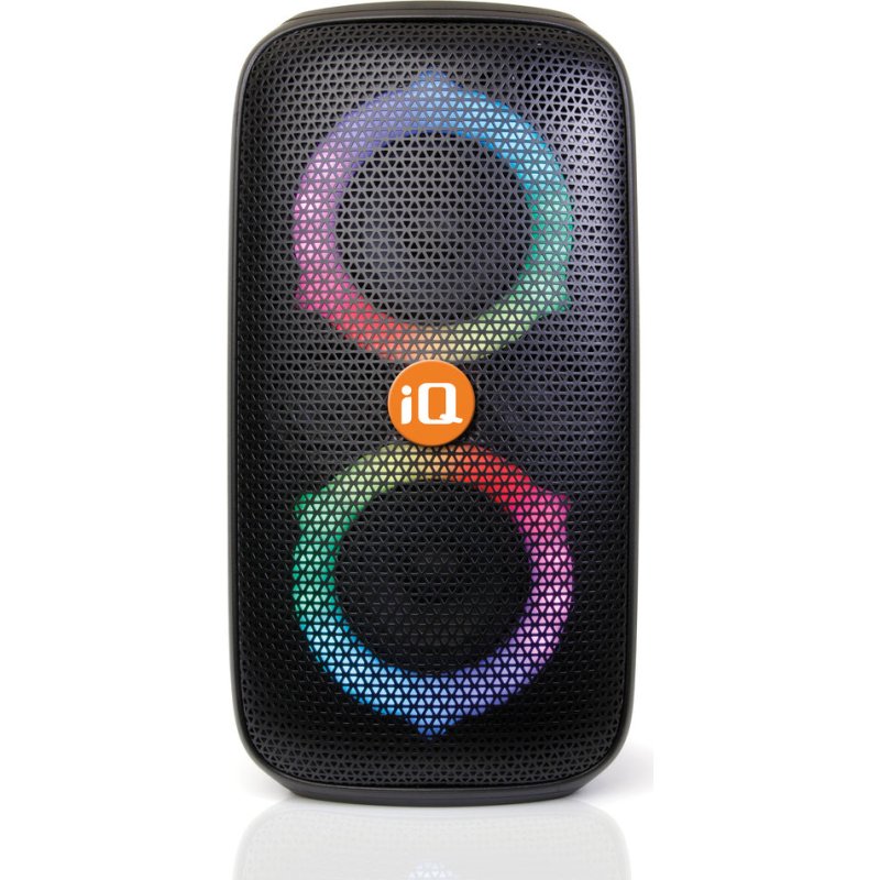 iQ Wave Bluetooth Party Speaker with Wired Karaoke Microphone BLACK