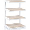 NorStone Esse HiFi Audio Rack 4 Shelf Steel Frame for Turntables and AV Equipment WHITE / OAK