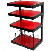 NorStone Esse Four Glass Shelf Hifi Audio/Vinyl Rack RED