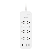 Ultralink ULPSP8P Performance Surge Protector 8 Outlet with USB-C & USB Charging WHITE