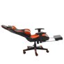 Home Touch WARLOCK Gaming Chair w PUC Fabric, Foot Rest &amp; Lumbar Support BLACK/ORANGE