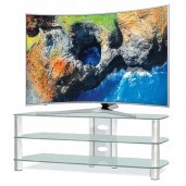 Techcraft BEL501F 50" Frosted Glass & Metal TV Stand SILVER