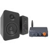 Fosi Audio BT20A Pro & Kanto YU Passive 4-inch Bookshelf Speaker Stereo System BLACK - Open Box (Speakers)