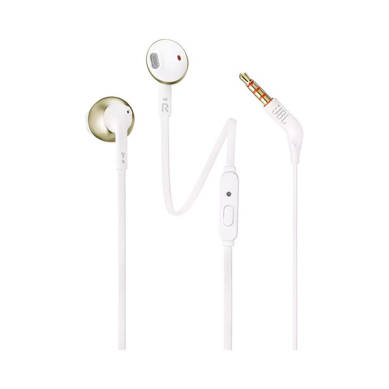 JBL Tune 205 Wired Earbud  Headphones with Mic CHAMPAGNE GOLD