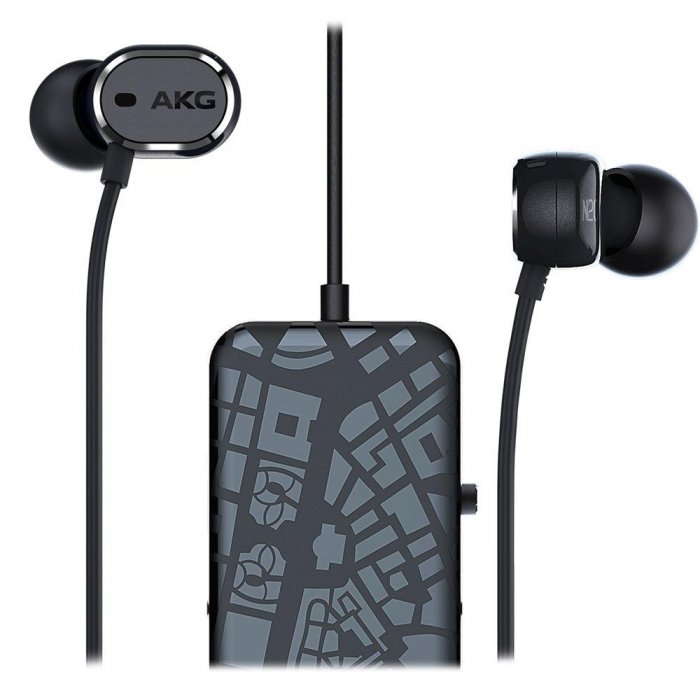 AKG N20NCBLK In-Ear Noise-Canceling Headphones with Microphone BLACK - Click Image to Close
