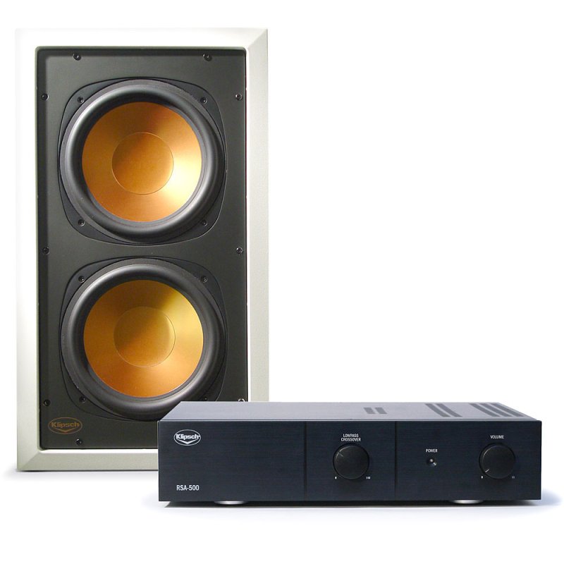 Klipsch RW-5802 II In-Wall Subwoofer & RSA500 Amp