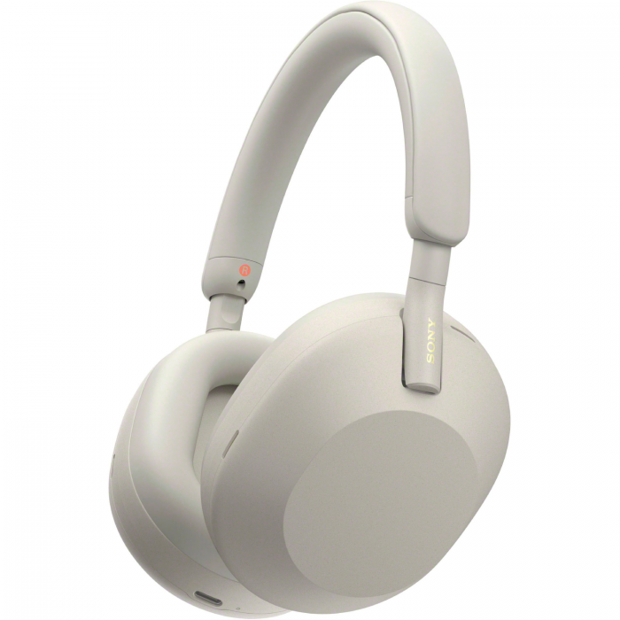 Sony WH-1000XM5 Over-Ear Noise Cancelling Bluetooth Headphones SILVER - Click Image to Close