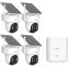 aosu SolarCam T2 Pro Dual 3K Solar Security Camera System with aosuCortex AI Hub (4 Cameras) WHITE