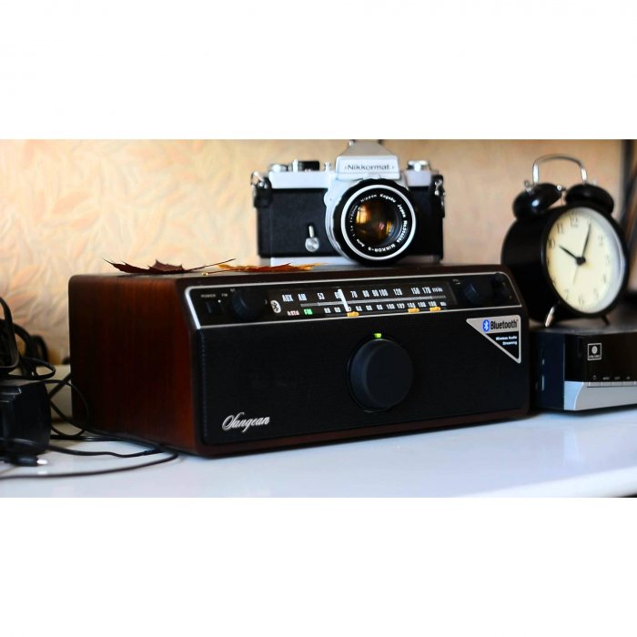 Sangean WR-12BT AM/FM/Bluetooth Analog Wooden Vintage Style Radio DARK WALNUT - Click Image to Close
