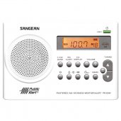 Sangean PR-D9W AM/FM Weather Alert Rechargeable Portable Radio WHITE