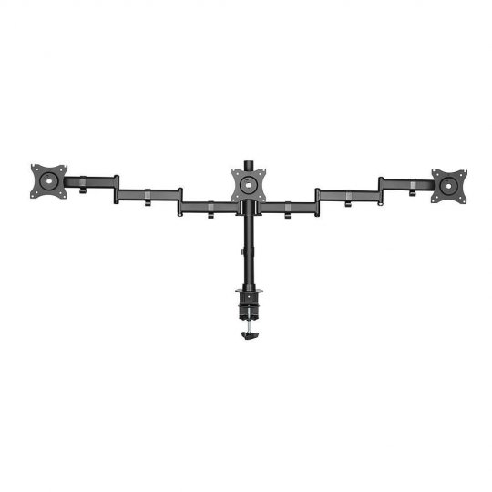 Rocelco DM3 Double Articulated Triple Desktop Monitor Mount BLACK