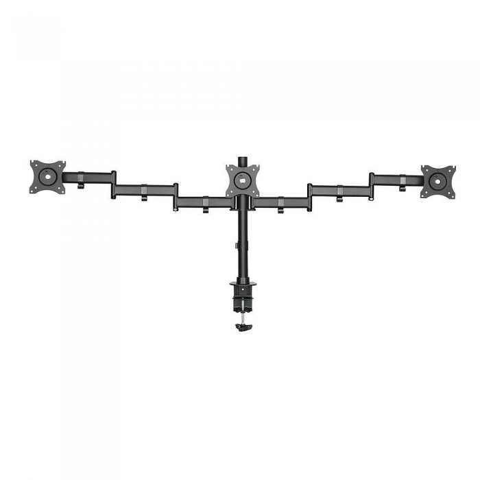 Rocelco DM3 Double Articulated Triple Desktop Monitor Mount BLACK - Click Image to Close