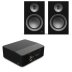 Bluesound NODE ICON Hi-Res Wireless Music Streamer with Kanto TUK Grand 2nd Gen 320W Premium Powered Bookshelf Speakers Bundle BLACK/GUNMETAL