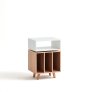 NorStone Stockholm 700 Turntable Stand with Vinyl Storage WHITE / CLEAR OAK