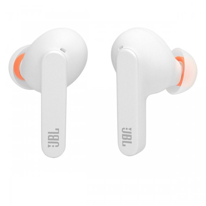 JBL Live Pro TWS Truly Wireless Noise Cancelling In-Ear Stem Headphones WHITE - Click Image to Close