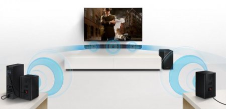 Description image for Samsung HW-M4500 2.1-Channel Curved Soundbar System with Wireless Subwoofer BLACK
