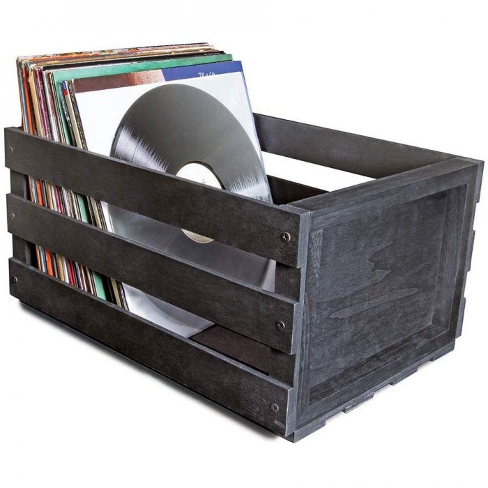 Ultralink Vinyl Record Storage Crate (Approx. 75 Albums) TOUGH SOLID WOOD - Click Image to Close