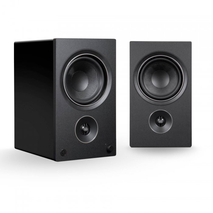PSB Alpha AM5 Compact Powered Speakers w Bluetooth, USB, DAC BLACK - Click Image to Close