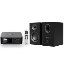 WiiM Amp Ultra & Kanto TUK Passive 2nd Gen Hi-Res Streaming Stereo System Bundle SPACE GRAY / MATTE BLACK