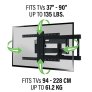 Sanus Preferred SLF428 Full-Motion TV Wall Mount for 37-90 inch TVs BLACK