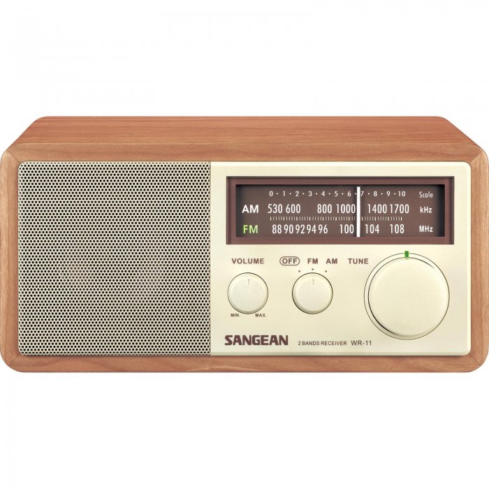 Sangean WR-11 FM / AM Analog Wooden Cabinet Receiver - Click Image to Close