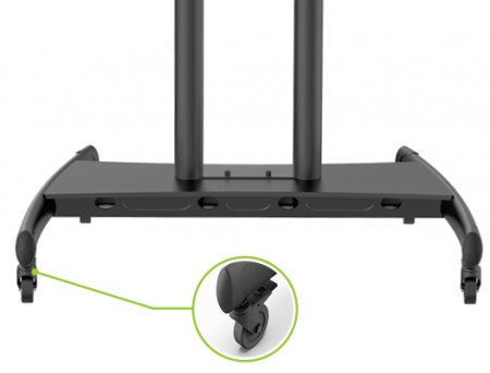 Description image for Kanto MTM86PL Height Adjustable Rolling Cart for 55"-86" TVs BLACK