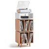 NorStone Stockholm 1100 Turntable Stand with Vinyl Storage WHITE / CLEAR OAK