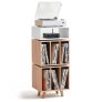NorStone Stockholm 1100 Turntable Stand with Vinyl Storage WHITE / CLEAR OAK