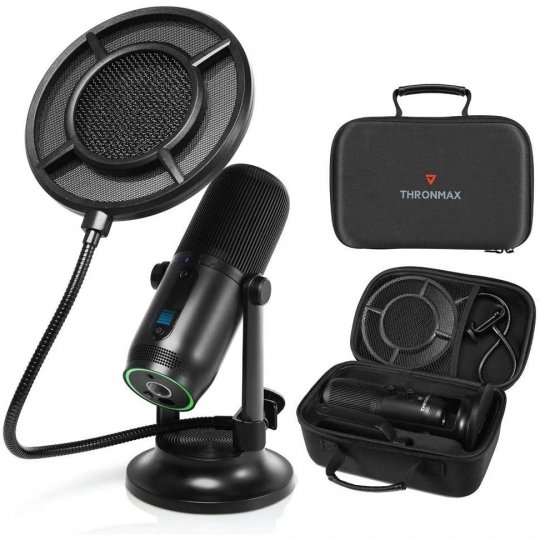 Thronmax Mdrill Professional USB Condenser Plug & Play Microphone Kit BLACK