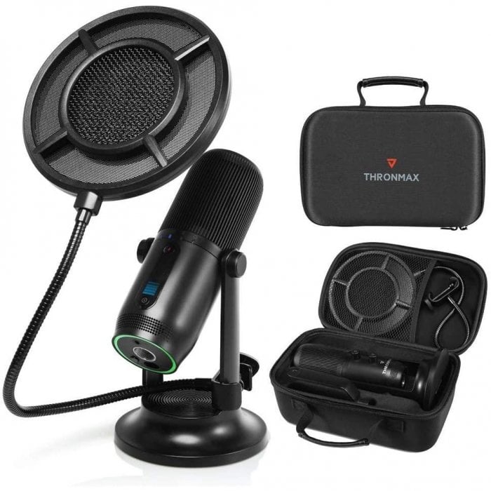 Thronmax Mdrill Professional USB Condenser Plug & Play Microphone Kit BLACK - Click Image to Close