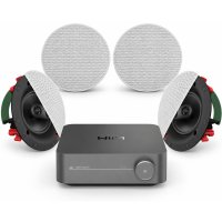WiiM Amp PRO Streaming Amplifier & 4x Klipsch CS16CSM In-Ceiling Speaker Bundle SPACE GRAY