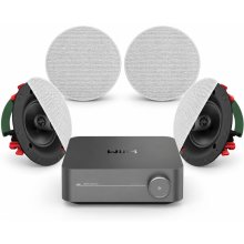 WiiM Amp PRO Streaming Amplifier & 4x Klipsch CS16CSM In-Ceiling Speaker Bundle SPACE GRAY