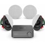WiiM Amp PRO Streaming Amplifier & 4x Klipsch CS16CSM In-Ceiling Speaker Bundle SPACE GRAY