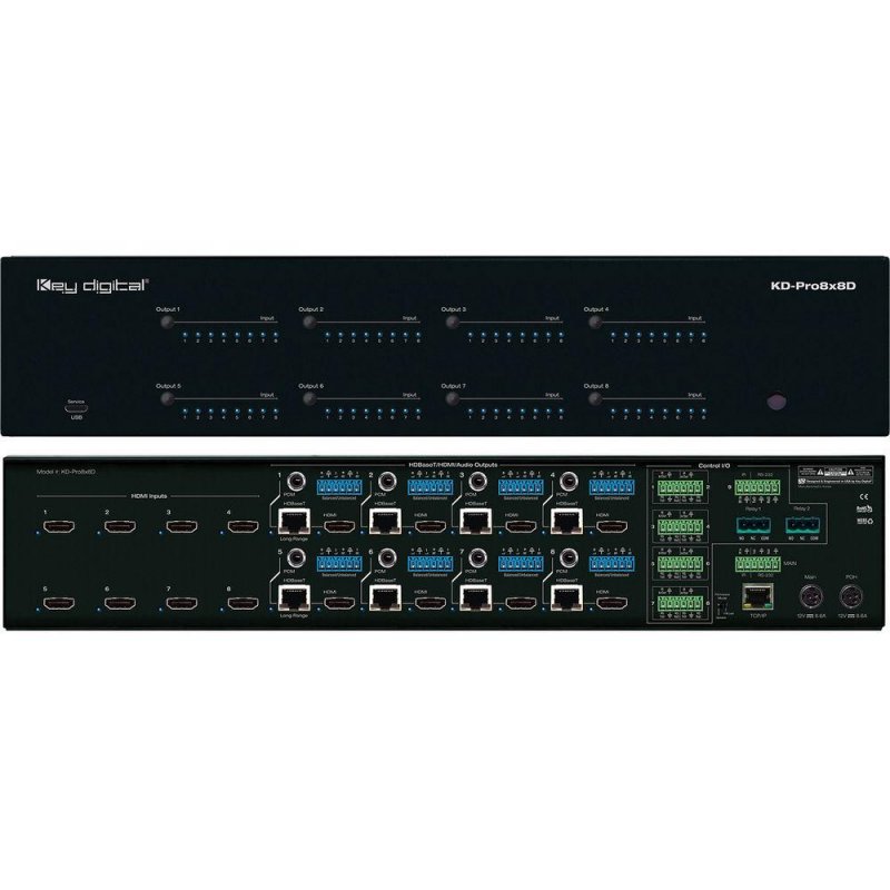Key Digital KDPRO8X8D 8x8 4K HDMI Matrix Switcher