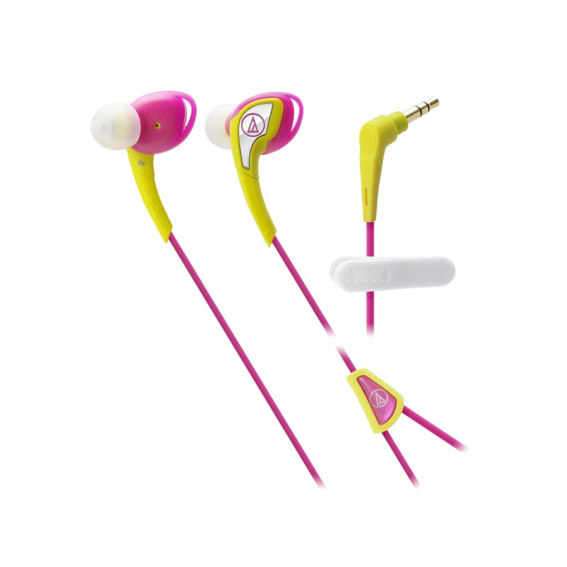 Audio-Technica ATHSPORT2PY Sonic Sport In-Ear Headphones PINK/YELLOW