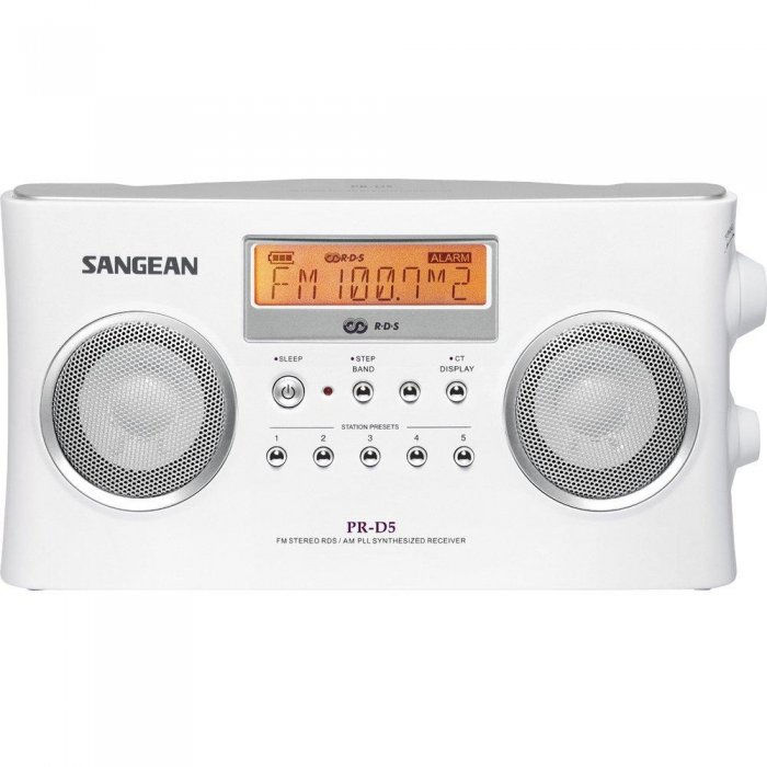 Sangean PR-D5WH Digital Tuning Portable Stereo Radio WHITE - Click Image to Close
