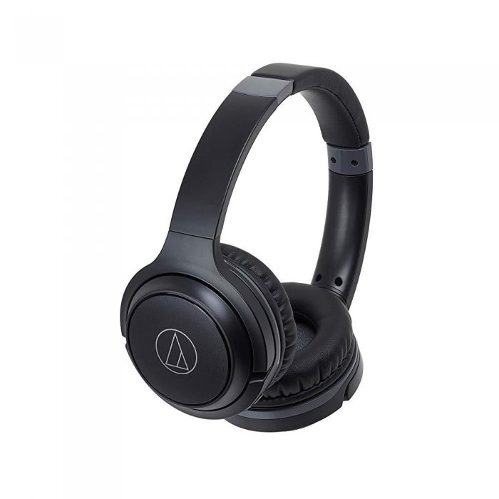 Audio Technica ATH-S200BTBK Wireless On-Ear Headphones with Built-in Mic & Controls Black - Click Image to Close