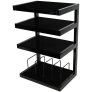 NorStone ESSE HiFi Vinyl 34-Inch Audio Rack 4 Shelf Steel Frame Tempered Glass with LP Record Storage BLACK