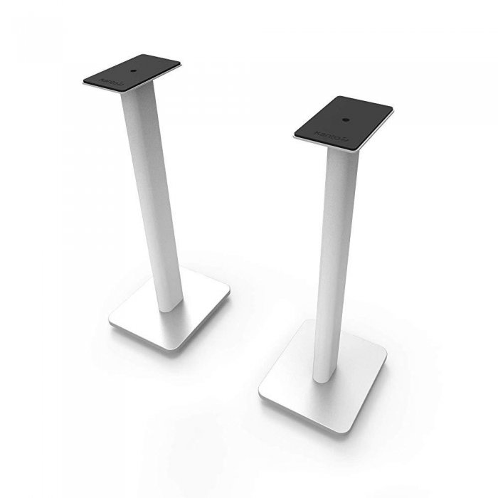 Kanto SP26PLW 26 inch Bookshelf Speaker Stands (Pair) WHITE - Click Image to Close