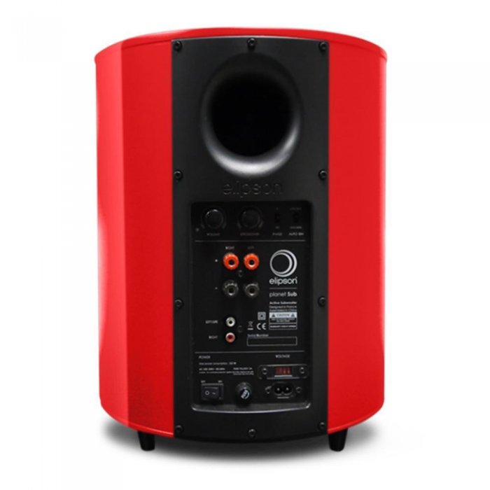 Elipson Planet Sub Active Bass Reflex Subwoofer (Each) RED - Click Image to Close