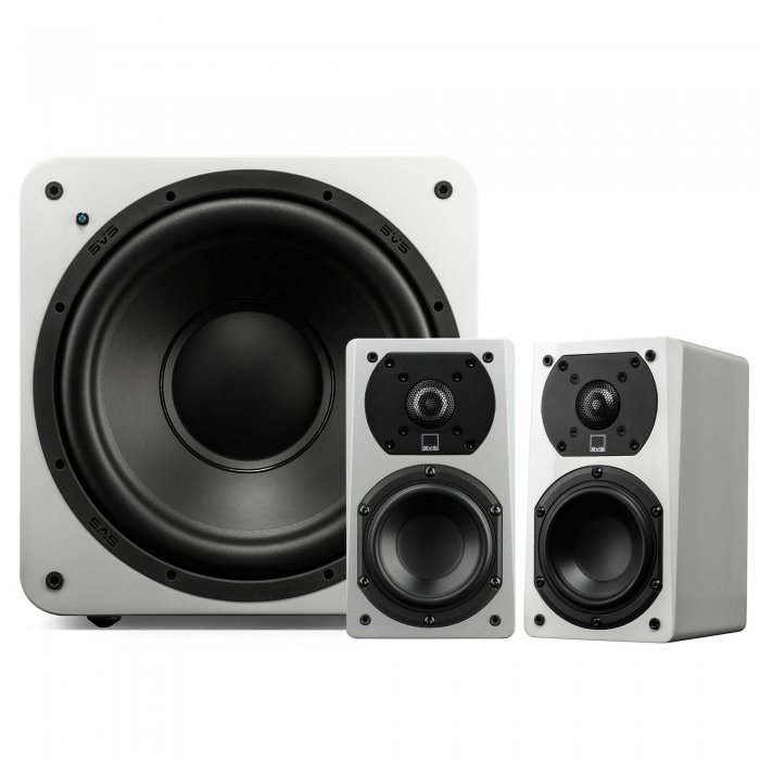 SVS Prime Satellite 2.1-Channel Home Theater Speaker System GLOSS WHITE - Click Image to Close