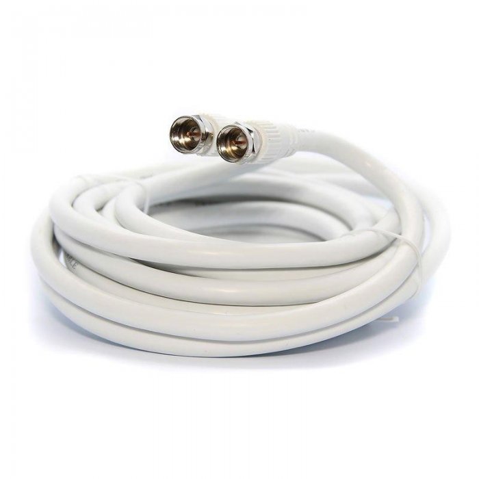 UltraLink UHRG625C RG6 Coaxial Cable F Connector WHITE (25FT) - Click Image to Close