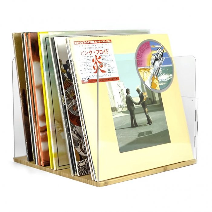 NorStone High Density Plexiglass Vinyl LP Vertical Organizer Rack BAMBOO - Click Image to Close