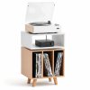 NorStone Stockholm 700 Turntable Stand with Vinyl Storage WHITE / CLEAR OAK