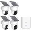 aosu SolarCam T2 Pro Dual 3K Solar Security Camera System with aosuCortex AI Hub (4 Cameras) WHITE