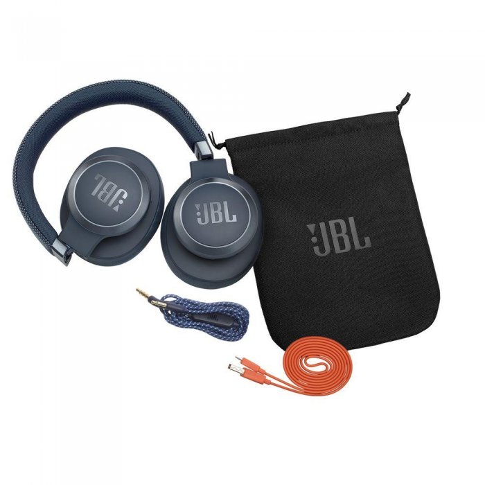 JBL LIVE 650BTNC Over-ear Active Noise Cancelling Bluetooth Wireless Stereo Headphone BLUE - Click Image to Close