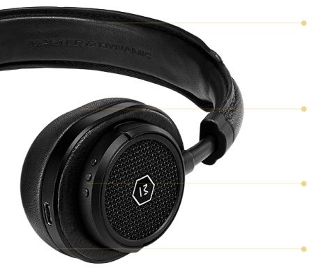 Description image for Master & Dynamic MW50+ Wireless Bluetooth 2-in-1 On Over-Ear Headphones BLACK