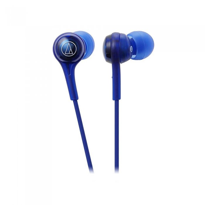 Audio Technica ATH-CK200BTBL Wireless In-Ear Headphones with In-line Mic & Control Blue - Click Image to Close