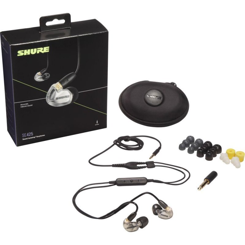 Shure SE425-V+UNI Sound-Isolating Earphones with 3.5mm Remote/Mic Cable SILVER